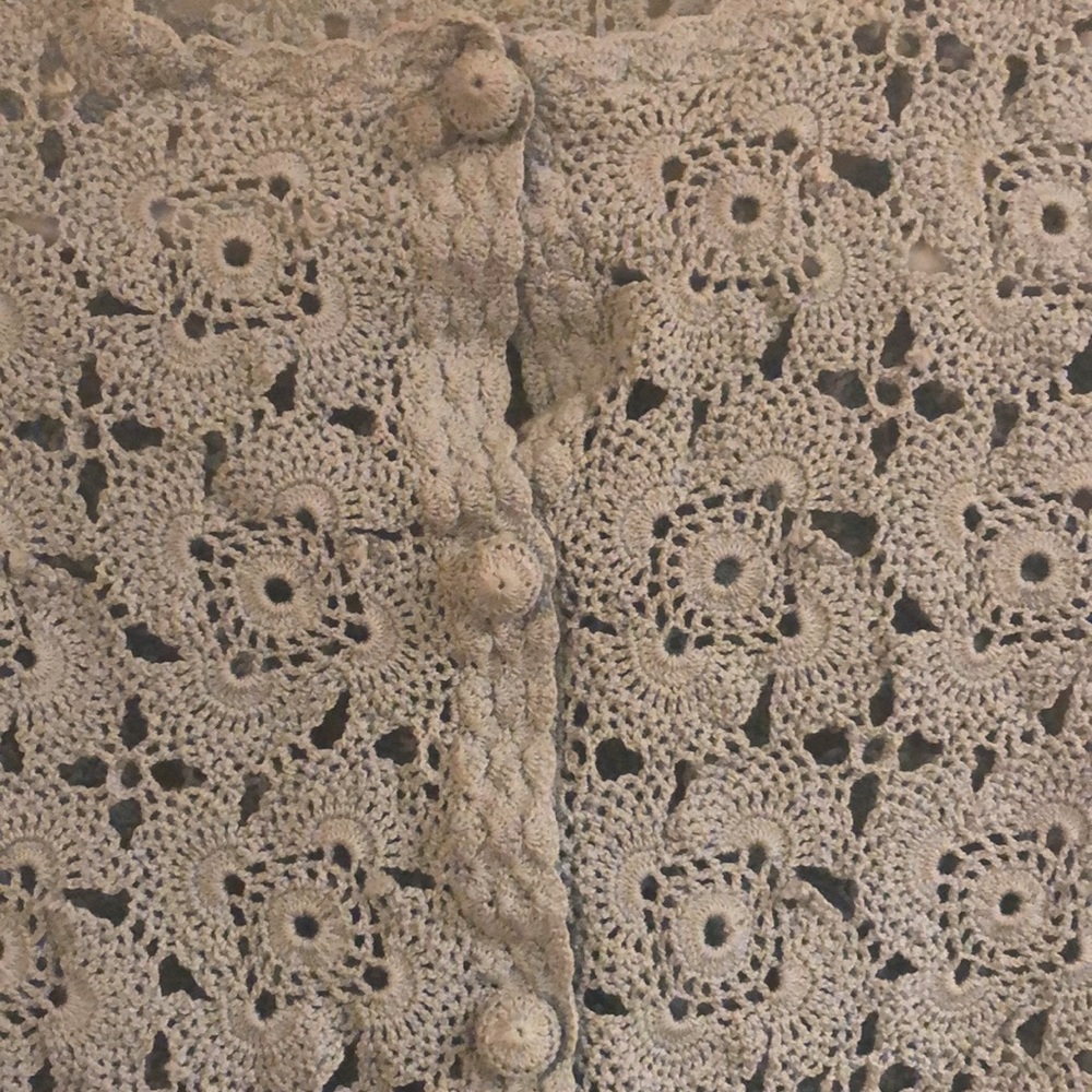 - Crocheted Lace Button Down Top - image 5